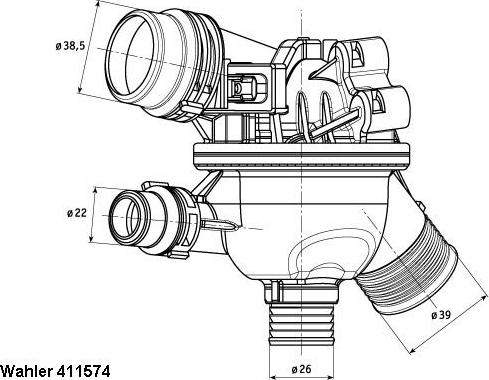 WAHLER 411574.102D - Termostats, Dzesēšanas šķidrums ps1.lv