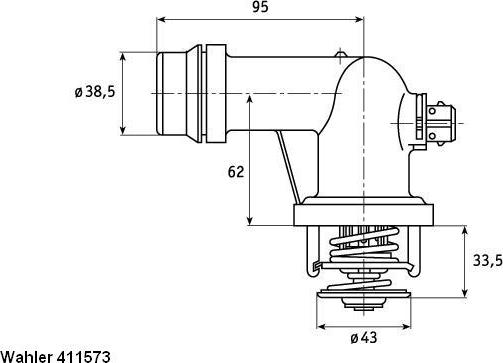 WAHLER 411573.105D - Termostats, Dzesēšanas šķidrums ps1.lv