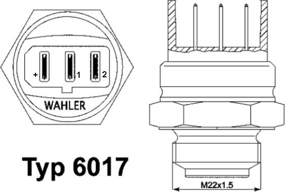 WAHLER 6017.95D - Termoslēdzis, Radiatora ventilators ps1.lv