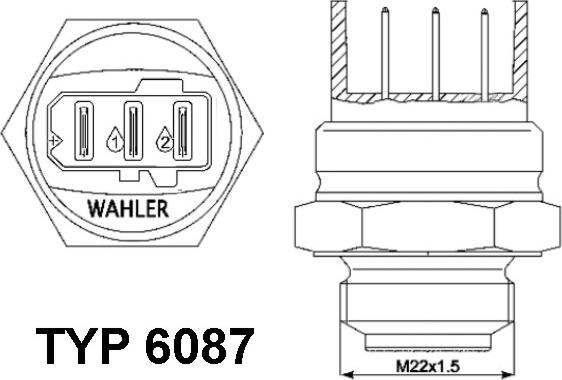 WAHLER 6087.87D - Termoslēdzis, Radiatora ventilators ps1.lv