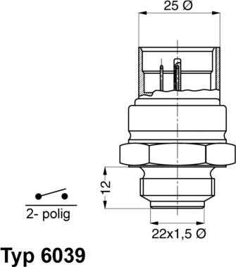 WAHLER 6039.95D - Termoslēdzis, Radiatora ventilators ps1.lv