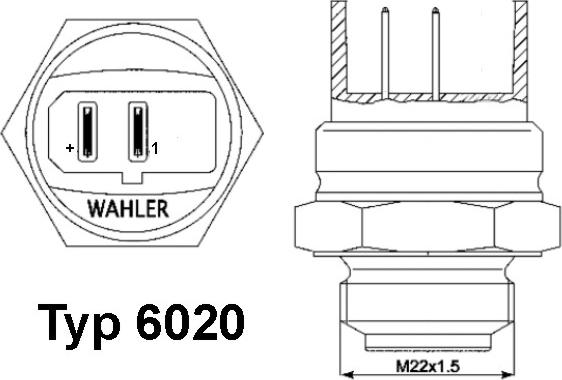 WAHLER 602095D - Termoslēdzis, Radiatora ventilators ps1.lv