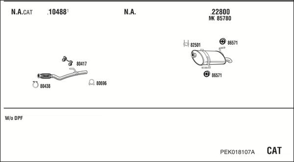 Walker PEK018107A - Izplūdes gāzu sistēma ps1.lv