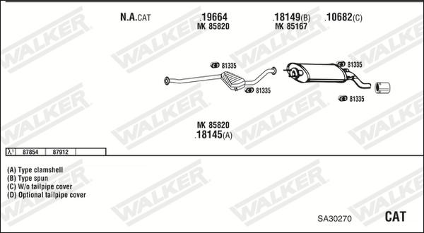 Walker SA30270 - Izplūdes gāzu sistēma ps1.lv