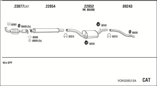 Walker VOK028513A - Izplūdes gāzu sistēma ps1.lv