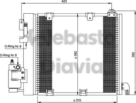 Webasto 82D0225221A - Kondensators, Gaisa kond. sistēma ps1.lv