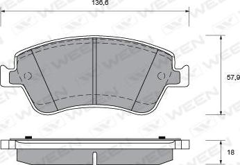 Ween 151-0014 - Bremžu uzliku kompl., Disku bremzes ps1.lv