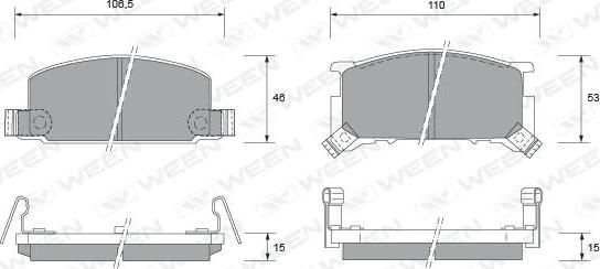 Ween 151-1496 - Bremžu uzliku kompl., Disku bremzes ps1.lv