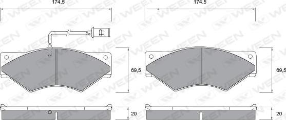 Ween 151-1049 - Bremžu uzliku kompl., Disku bremzes ps1.lv