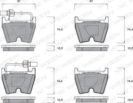 Ween 151-1047 - Bremžu uzliku kompl., Disku bremzes ps1.lv