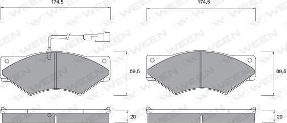 Ween 151-1050 - Bremžu uzliku kompl., Disku bremzes ps1.lv