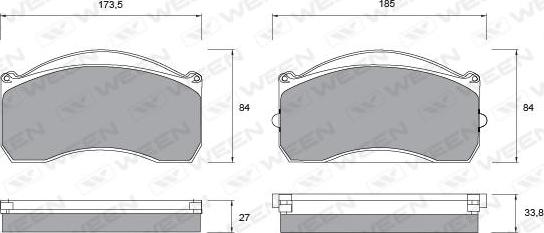 Ween 151-1061 - Bremžu uzliku kompl., Disku bremzes ps1.lv