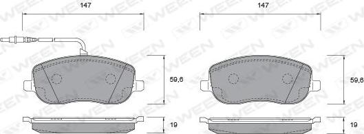 Ween 151-1014 - Bremžu uzliku kompl., Disku bremzes ps1.lv