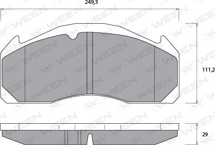 Ween 151-1074 - Bremžu uzliku kompl., Disku bremzes ps1.lv