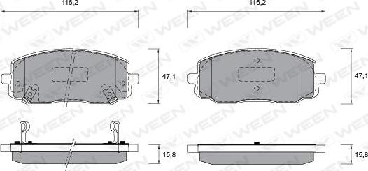 Ween 151-1191 - Bremžu uzliku kompl., Disku bremzes ps1.lv