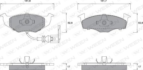 Ween 151-1144 - Bremžu uzliku kompl., Disku bremzes ps1.lv