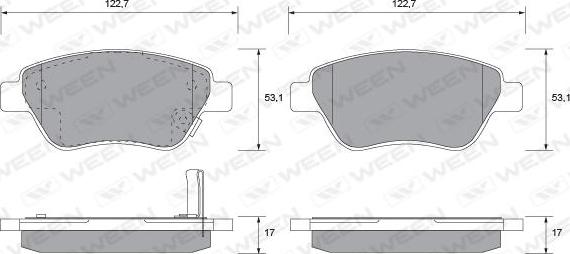 Ween 151-1156 - Bremžu uzliku kompl., Disku bremzes ps1.lv