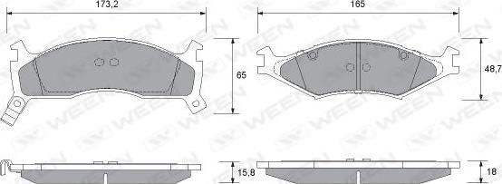 Ween 151-1160 - Bremžu uzliku kompl., Disku bremzes ps1.lv