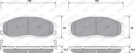 Ween 151-1168 - Bremžu uzliku kompl., Disku bremzes ps1.lv