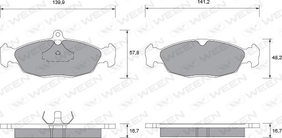 Ween 151-1108 - Bremžu uzliku kompl., Disku bremzes ps1.lv