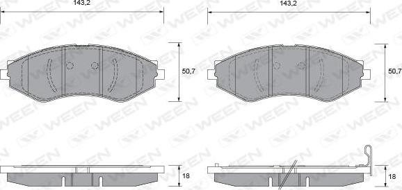 Ween 151-1110 - Bremžu uzliku kompl., Disku bremzes ps1.lv