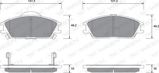 Ween 151-1117 - Bremžu uzliku kompl., Disku bremzes ps1.lv