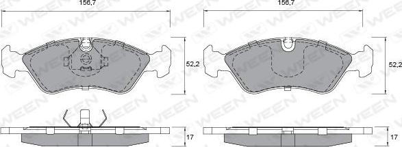 Ween 151-1181 - Bremžu uzliku kompl., Disku bremzes ps1.lv