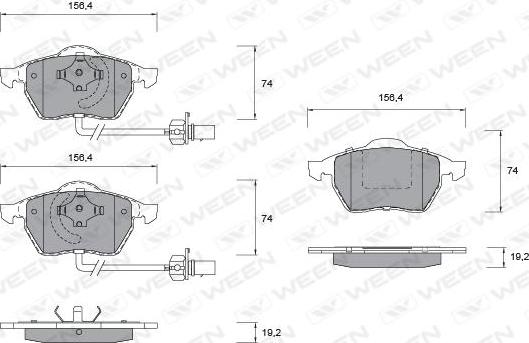 Ween 151-1138 - Bremžu uzliku kompl., Disku bremzes ps1.lv