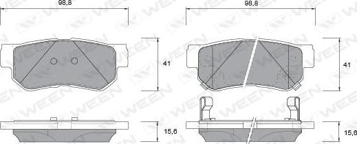 Ween 151-1132 - Bremžu uzliku kompl., Disku bremzes ps1.lv