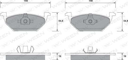 Ween 151-1124 - Bremžu uzliku kompl., Disku bremzes ps1.lv