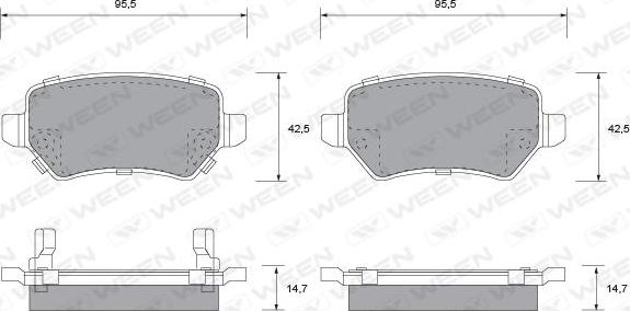 Ween 151-1128 - Bremžu uzliku kompl., Disku bremzes ps1.lv