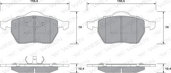 Ween 151-1122 - Bremžu uzliku kompl., Disku bremzes ps1.lv