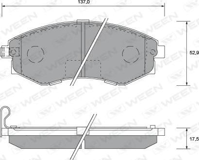 Ween 151-1171 - Bremžu uzliku kompl., Disku bremzes ps1.lv