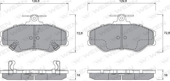 Ween 151-1173 - Bremžu uzliku kompl., Disku bremzes ps1.lv