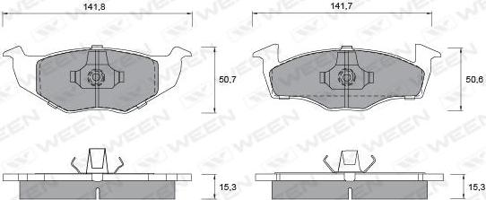 Ween 151-1344 - Bremžu uzliku kompl., Disku bremzes ps1.lv