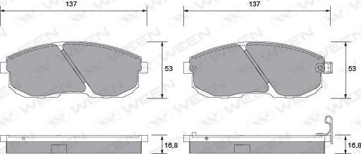 Ween 151-1355 - Bremžu uzliku kompl., Disku bremzes ps1.lv