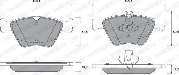 Ween 151-1300 - Bremžu uzliku kompl., Disku bremzes ps1.lv