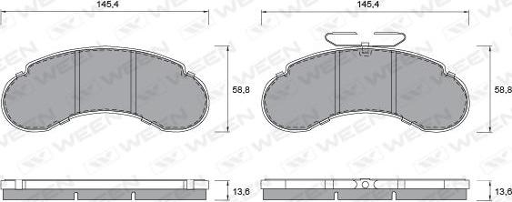 Ween 151-1302 - Bremžu uzliku kompl., Disku bremzes ps1.lv