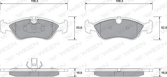 Ween 151-1307 - Bremžu uzliku kompl., Disku bremzes ps1.lv