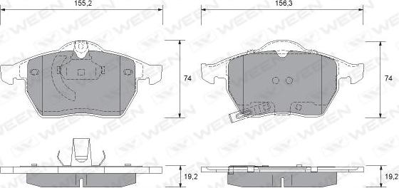 Ween 151-1310 - Bremžu uzliku kompl., Disku bremzes ps1.lv