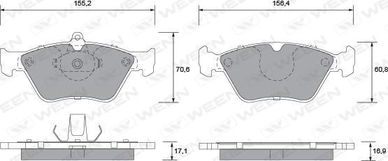 Ween 151-1312 - Bremžu uzliku kompl., Disku bremzes ps1.lv