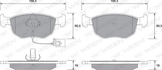 Ween 151-1292 - Bremžu uzliku kompl., Disku bremzes ps1.lv