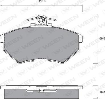 Ween 151-1256 - Bremžu uzliku kompl., Disku bremzes ps1.lv