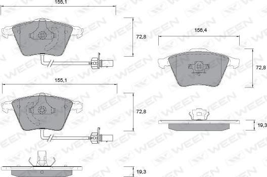 Ween 151-1260 - Bremžu uzliku kompl., Disku bremzes ps1.lv