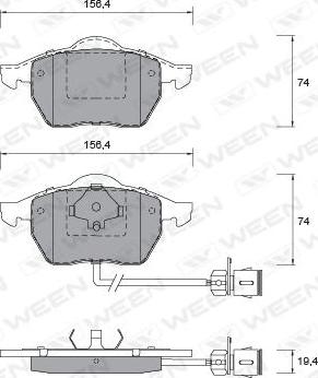 Ween 151-1261 - Bremžu uzliku kompl., Disku bremzes ps1.lv