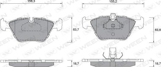 Ween 151-1268 - Bremžu uzliku kompl., Disku bremzes ps1.lv