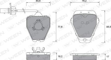 Ween 151-1262 - Bremžu uzliku kompl., Disku bremzes ps1.lv