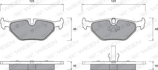 Ween 151-1201 - Bremžu uzliku kompl., Disku bremzes ps1.lv