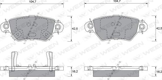 Ween 151-1237 - Bremžu uzliku kompl., Disku bremzes ps1.lv