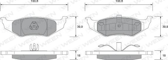 Ween 151-2495 - Bremžu uzliku kompl., Disku bremzes ps1.lv